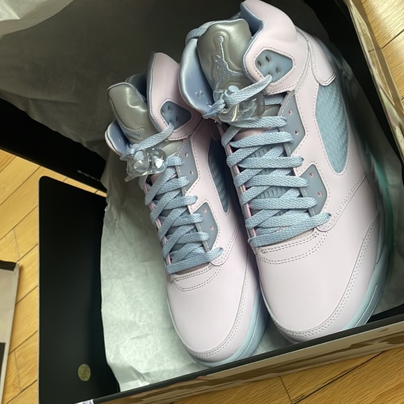 AUTHENTIC RARE  MENS JORDAN RETRO 5  - PINK/PURPLE SNEAKERS *NIB* SIZE 9 - Picture 12 of 17